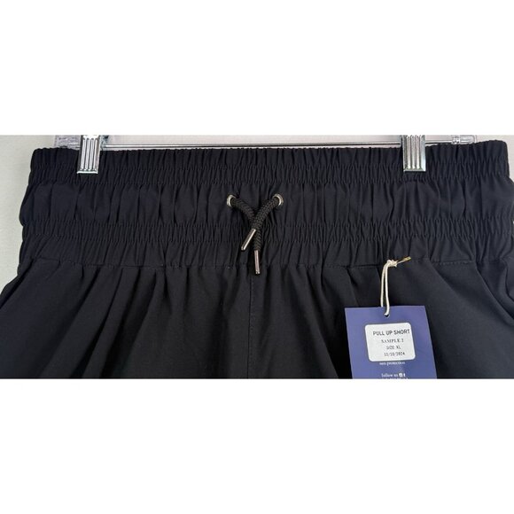 THE BUBBLE Black Pull-On Shorts Wide Waistband Drawstring Cuffed NWT Siz XL - Picture 3 of 9